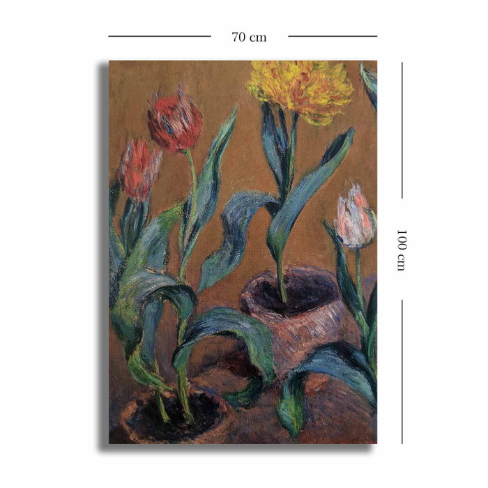 Wallity Pintura Decorativa en Lienzo Tres Macetas de Tulipanes de Claude Monet, 70 x 100 cm Wallity Pintura Decorativa en Lienzo Tres Macetas de Tulipanes de Claude Monet, 70 x 100 cm